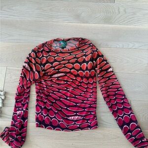 O'Mighty Red and Black Long Sleeve Top